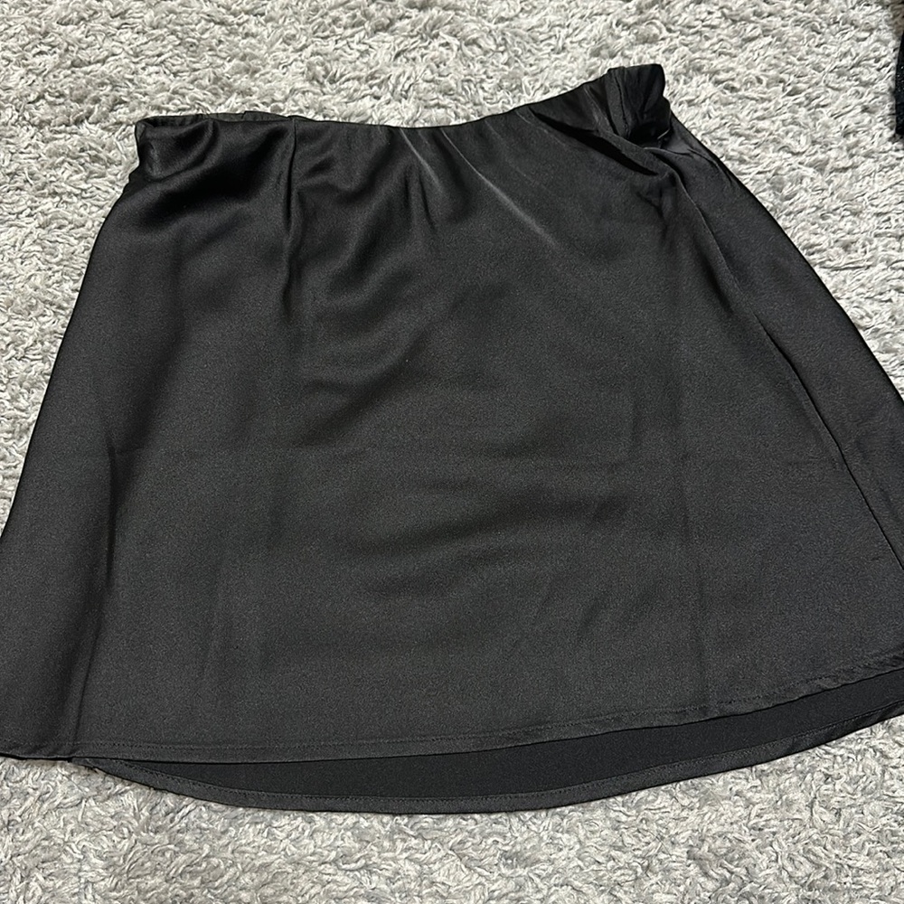 Black silk skirt